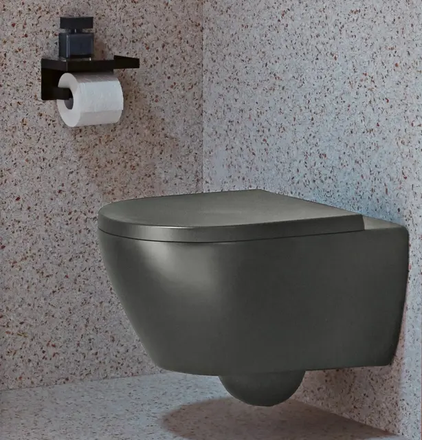 V&B Subway 2.0 Vegghengt toalett 370x560 mm. Graphite, med DirectFlush 