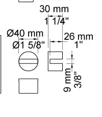 Vola T25HLD Holder til glasshylle 30 mm, Krom 