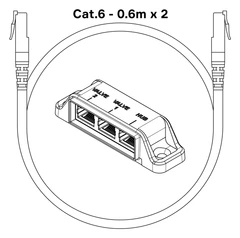 Waterguard+ Kabel Kit Cat.6 2xRJ45, 600 mm x 2, for 2 ventiler